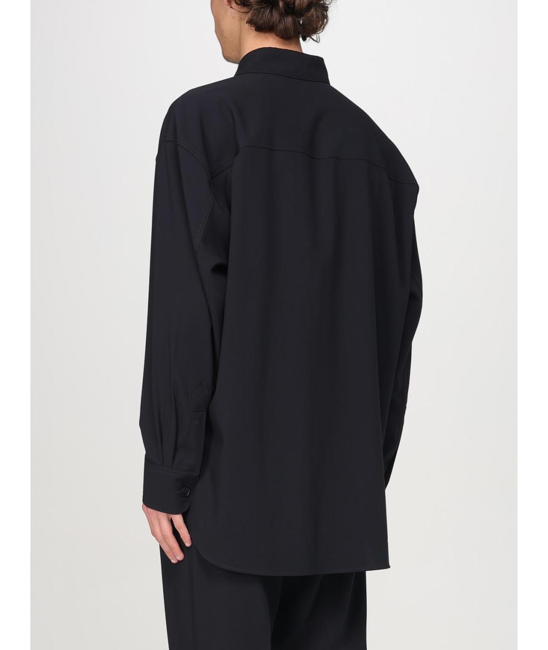 GIORGIO ARMANI Темно-синяя шерстяная кэжуал рубашка, фото 3