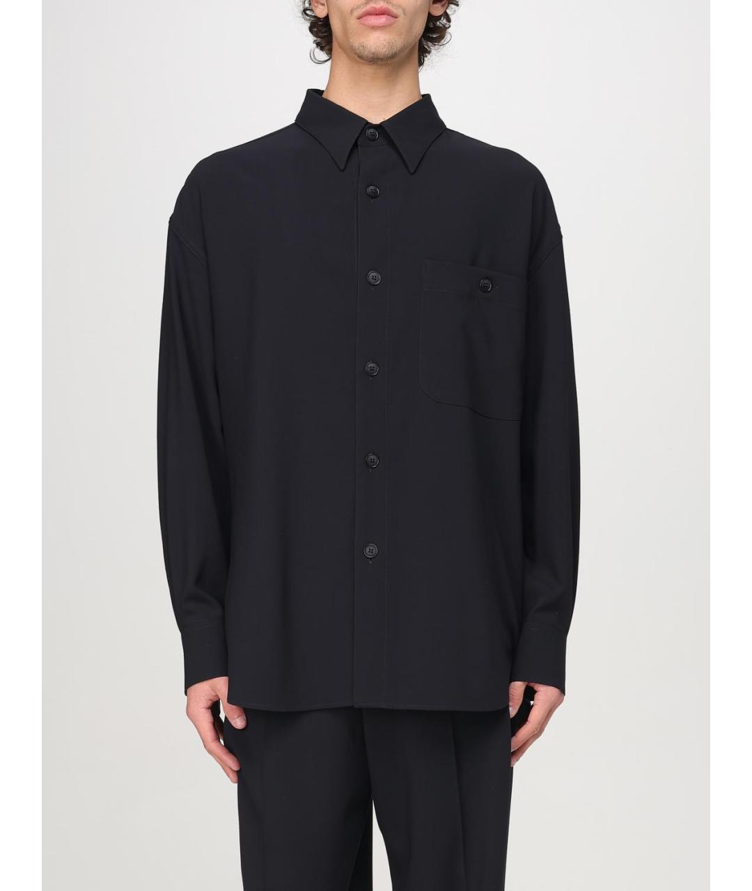 GIORGIO ARMANI Темно-синяя шерстяная кэжуал рубашка, фото 6