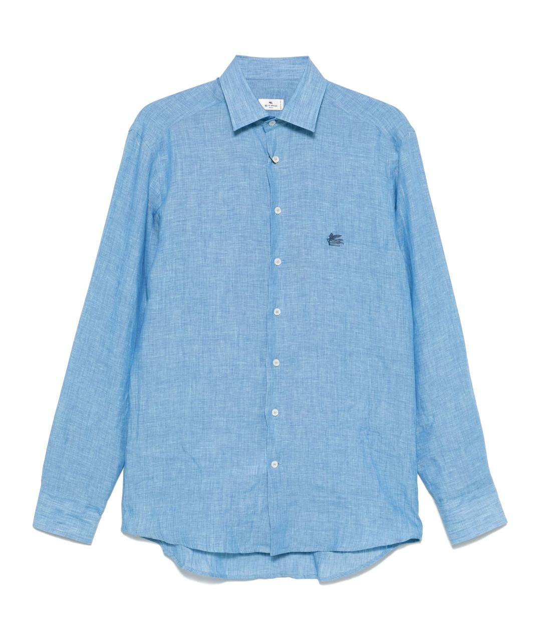 ETRO Голубая льняная кэжуал рубашка, фото 1
