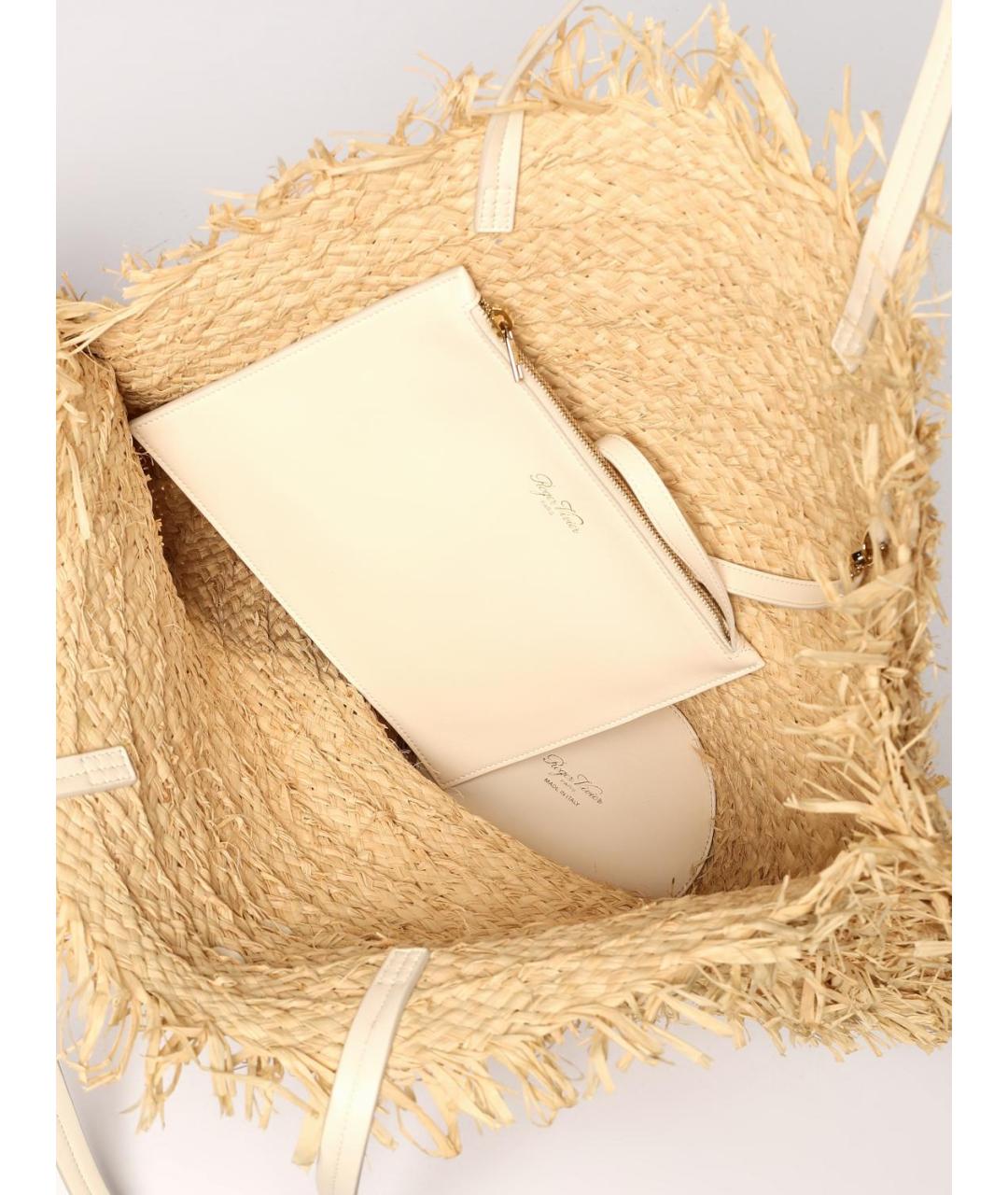 ROGER VIVIER Бежевая пелетеная сумка тоут, фото 5