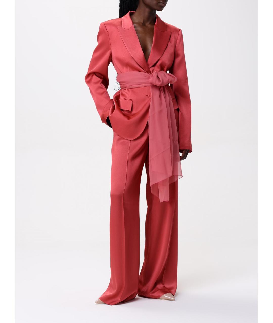 ALBERTA FERRETTI Розовый шелковый жакет/пиджак, фото 2