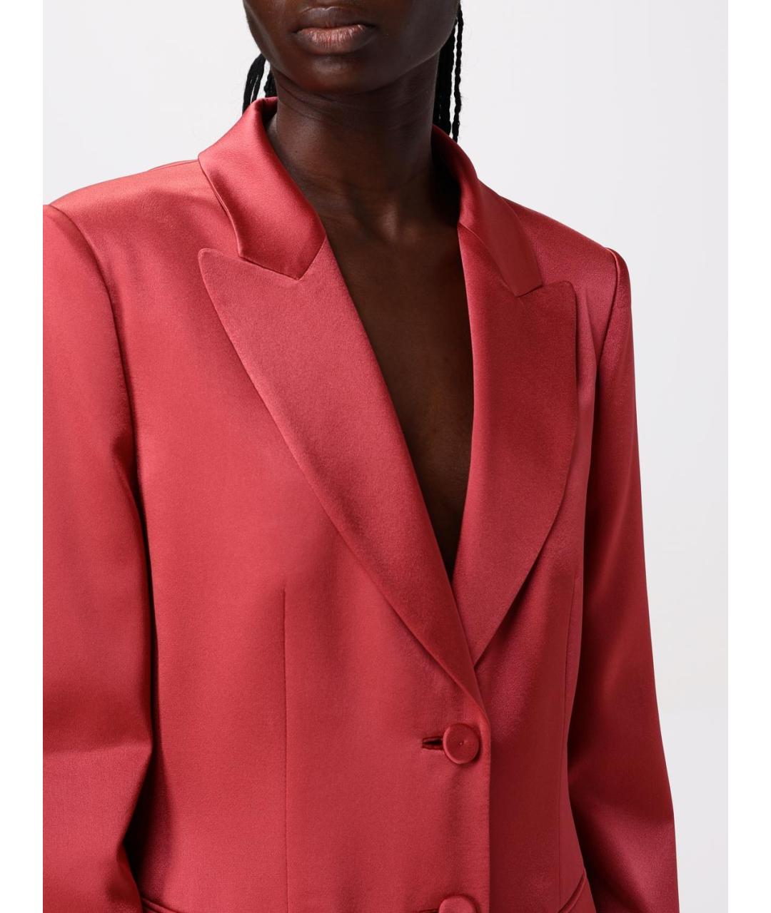 ALBERTA FERRETTI Розовый шелковый жакет/пиджак, фото 5