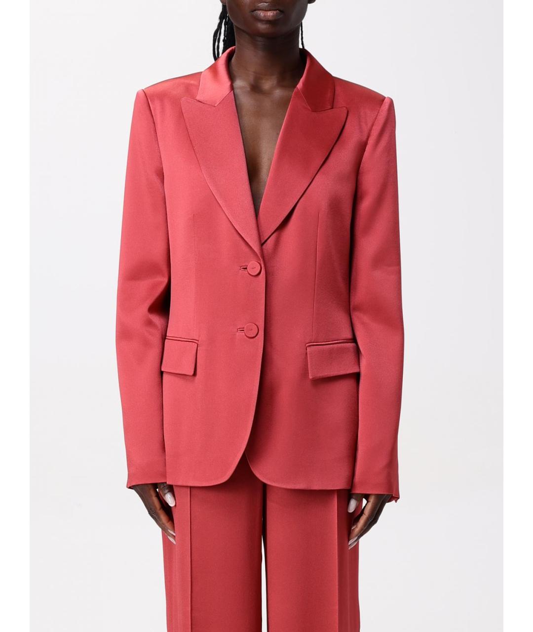 ALBERTA FERRETTI Розовый шелковый жакет/пиджак, фото 6