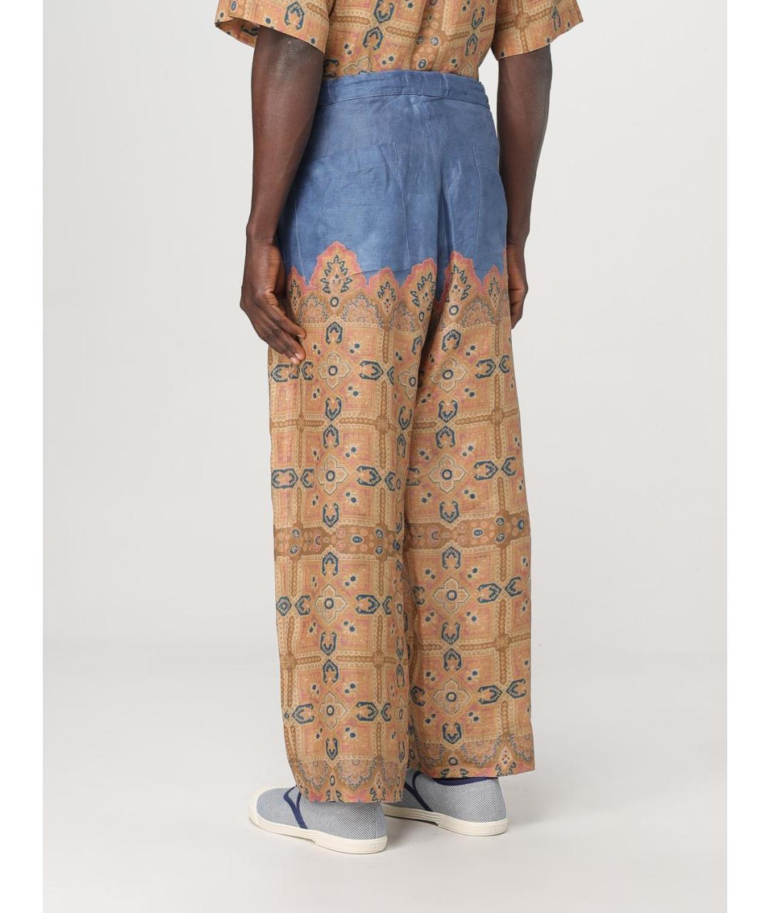 VALENTINO Мульти льняные повседневные брюки, фото 4