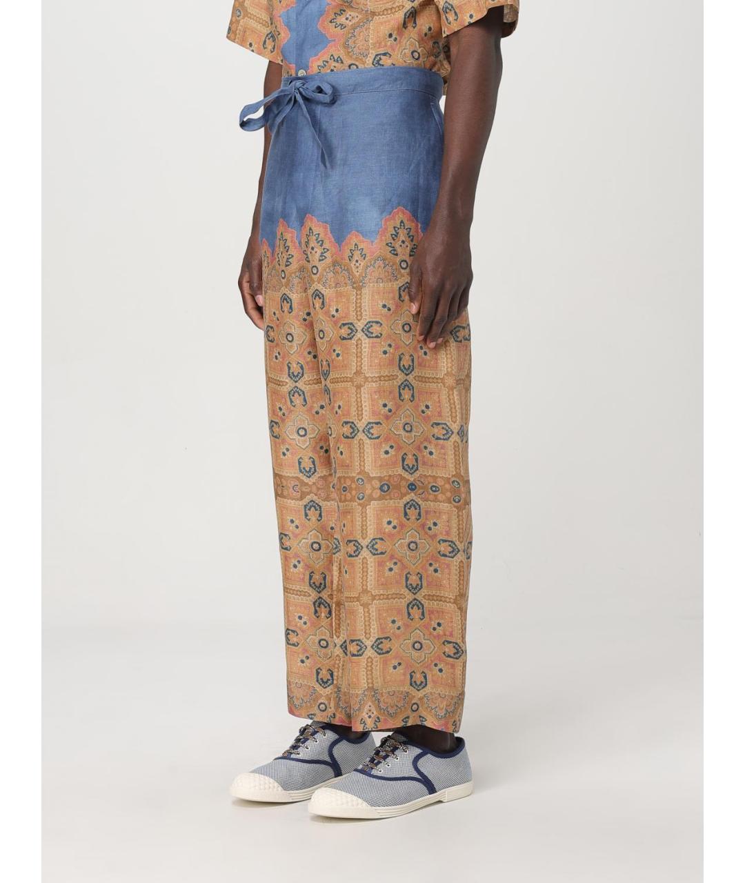 VALENTINO Мульти льняные повседневные брюки, фото 5