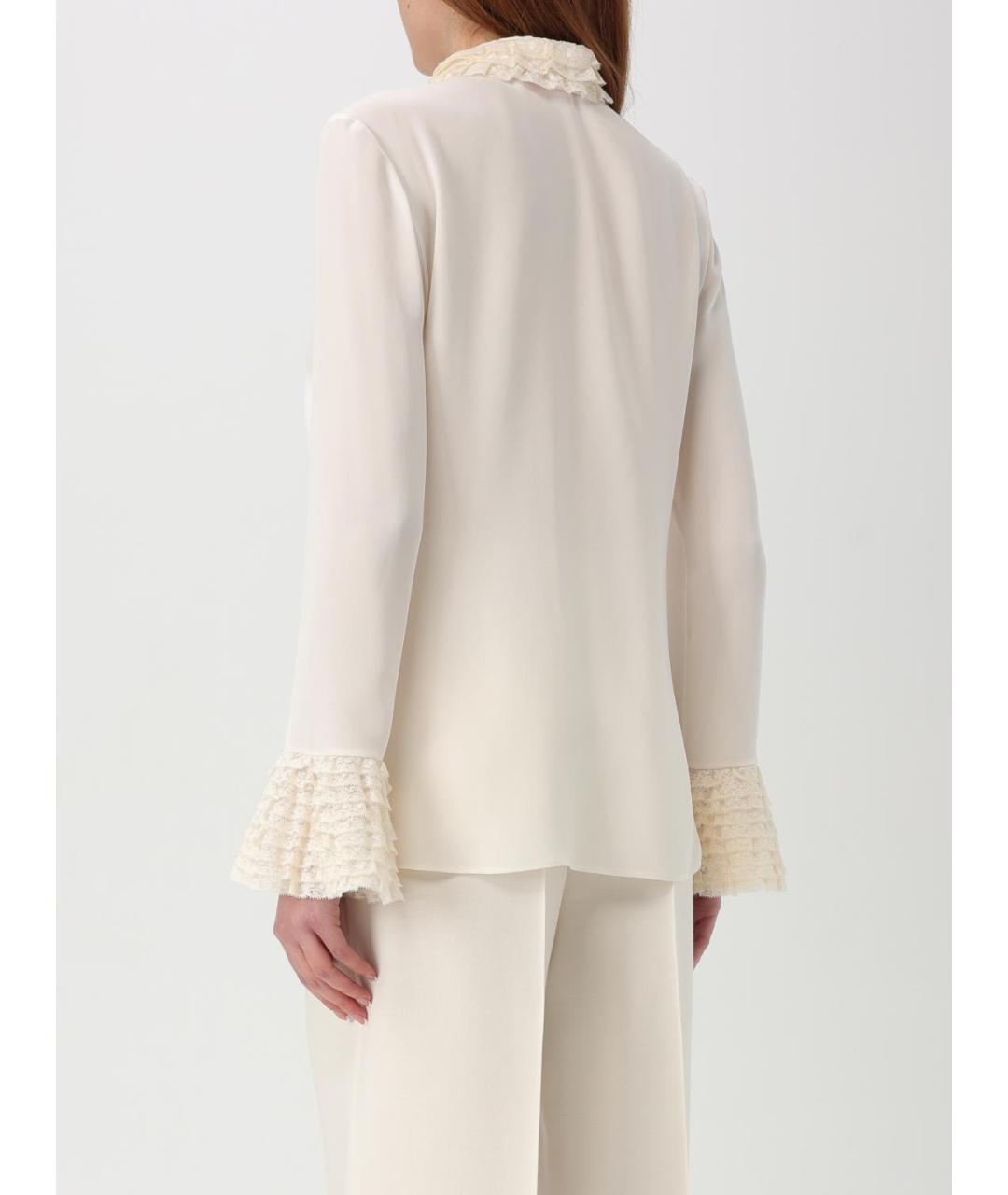 VALENTINO Бежевая шелковая рубашка, фото 4