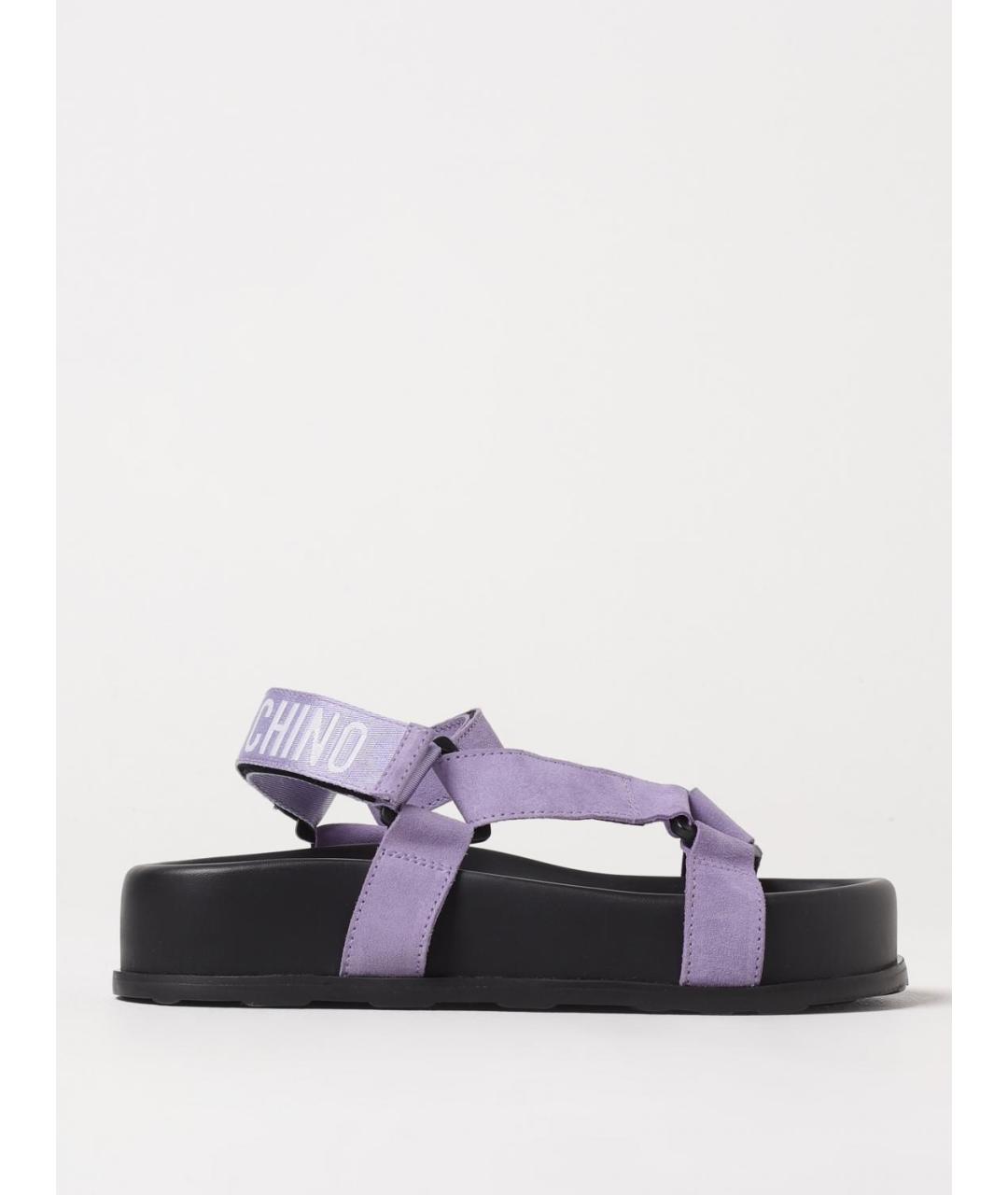 MOSCHINO Фиолетовые кожаные сандалии, фото 5