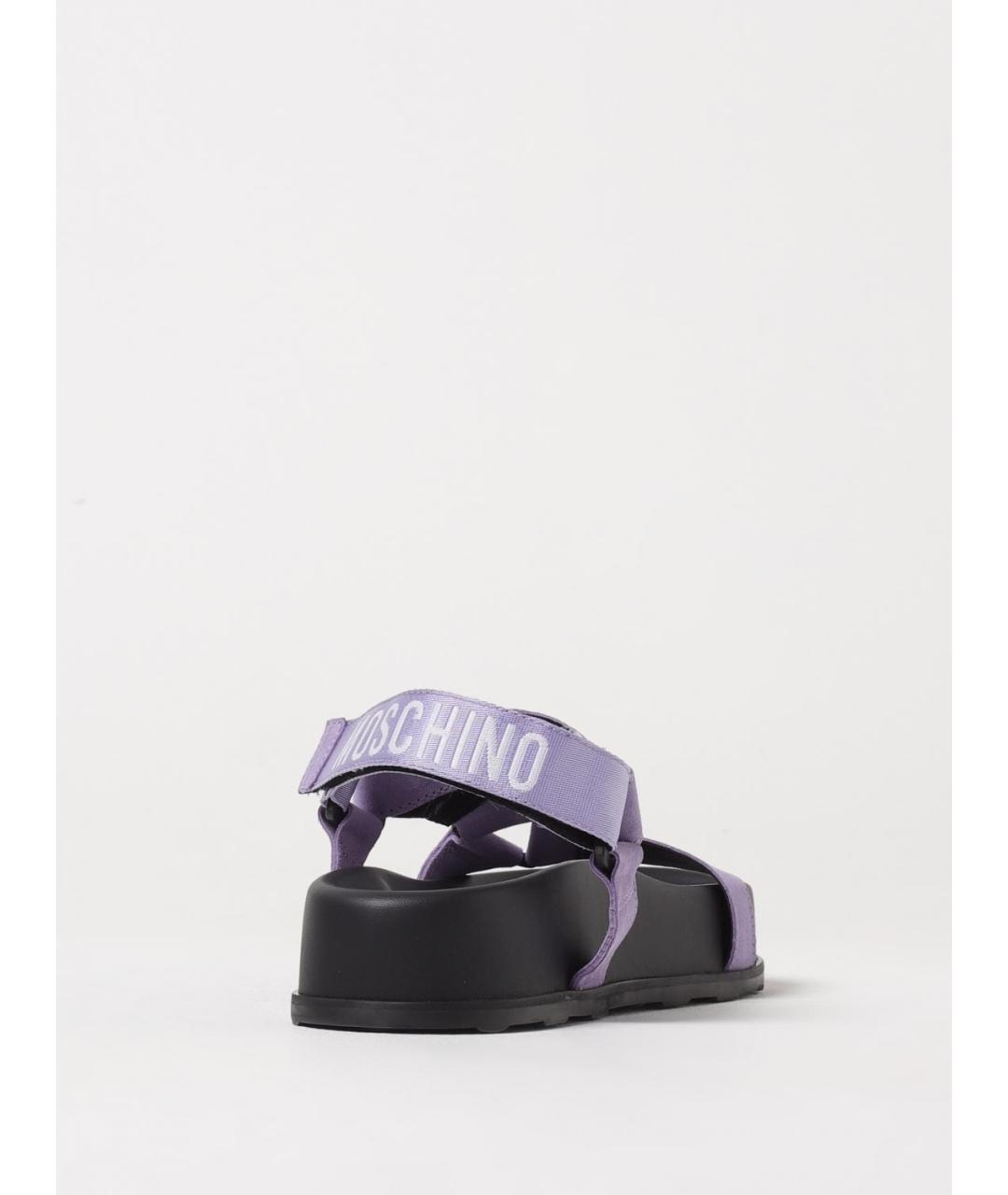 MOSCHINO Фиолетовые кожаные сандалии, фото 3