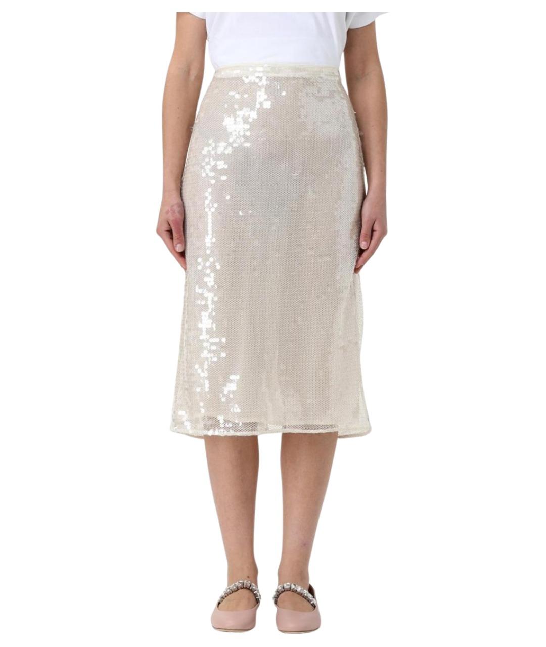 STELLA MCCARTNEY Бежевая полиэстеровая юбка миди, фото 1