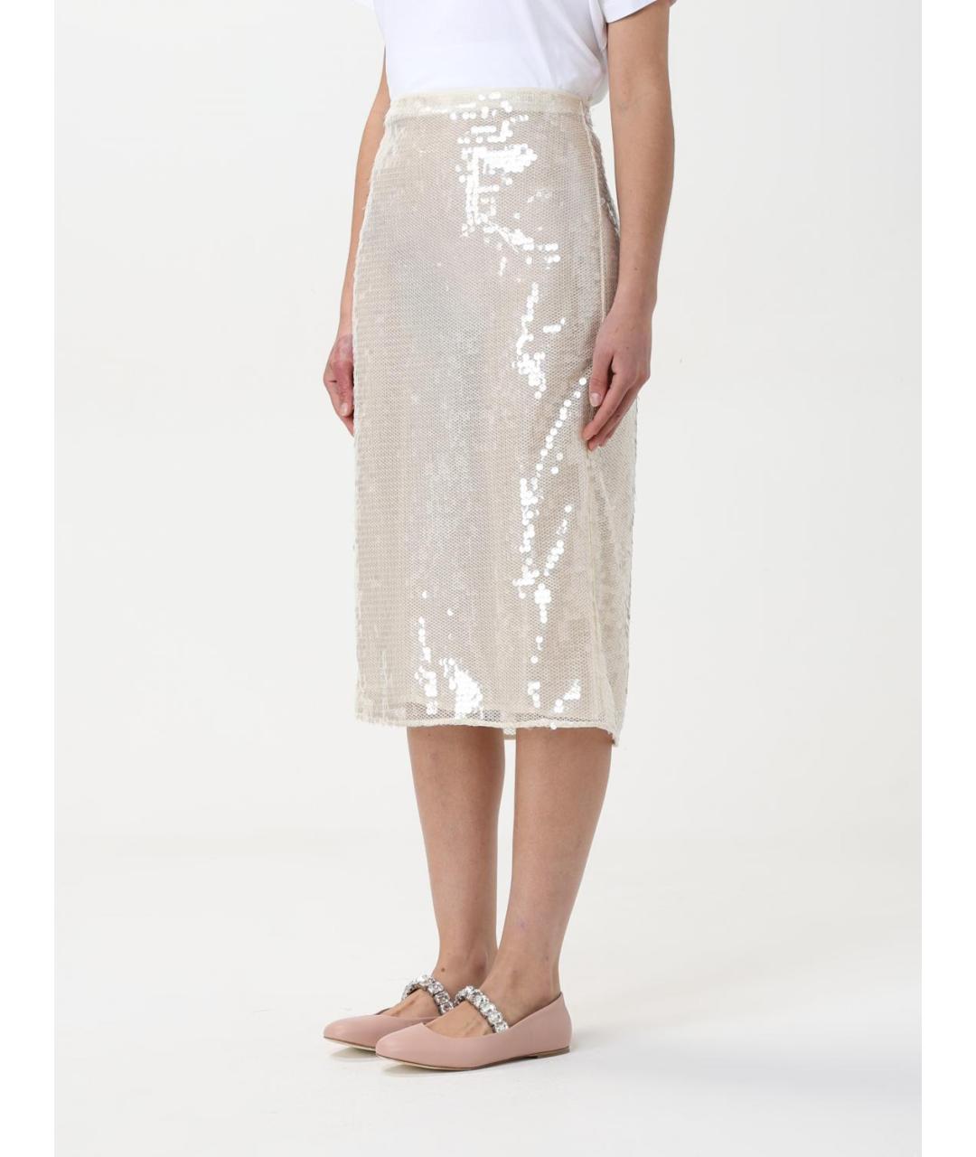 STELLA MCCARTNEY Бежевая полиэстеровая юбка миди, фото 4