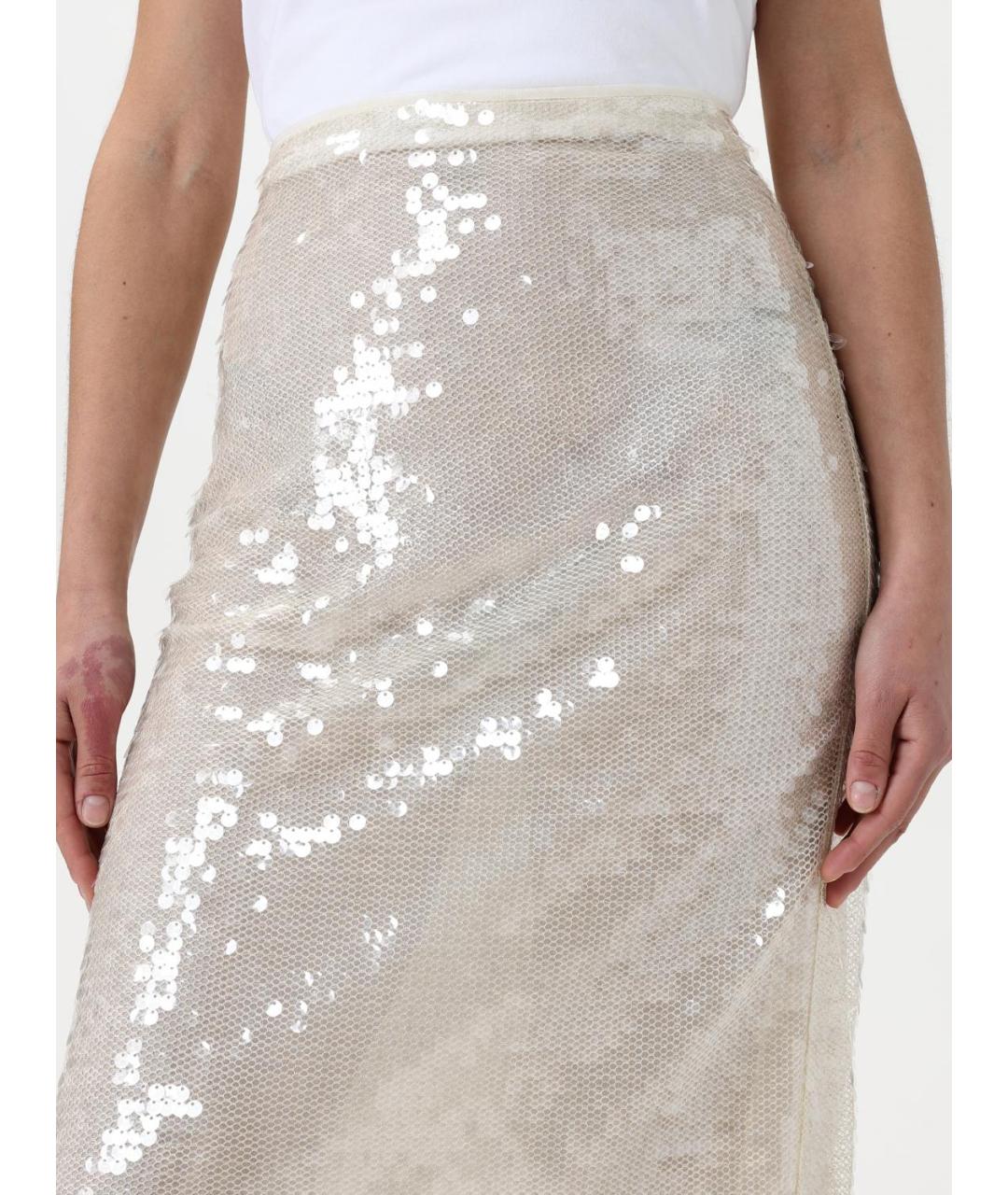 STELLA MCCARTNEY Бежевая полиэстеровая юбка миди, фото 5