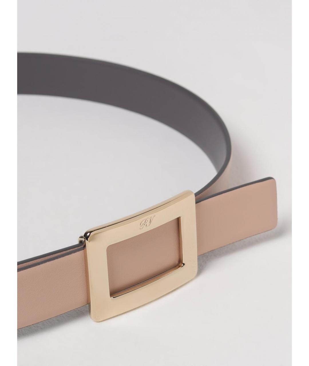 ROGER VIVIER Розовый кожаный ремень, фото 3