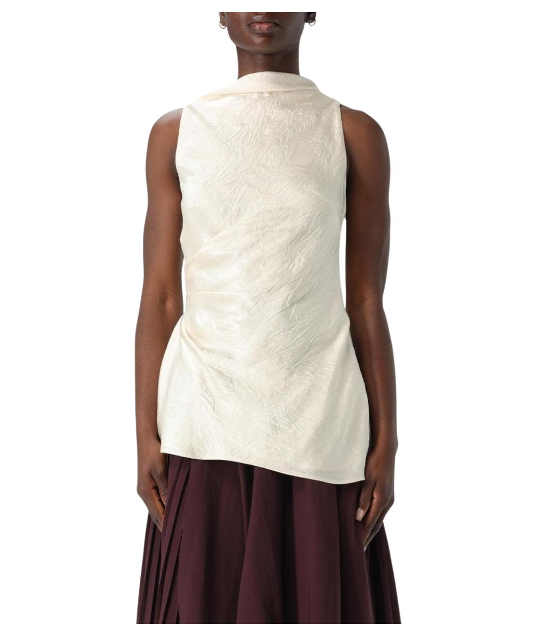 ALEXANDER MCQUEEN Бежевая шелковая блузы, фото 1