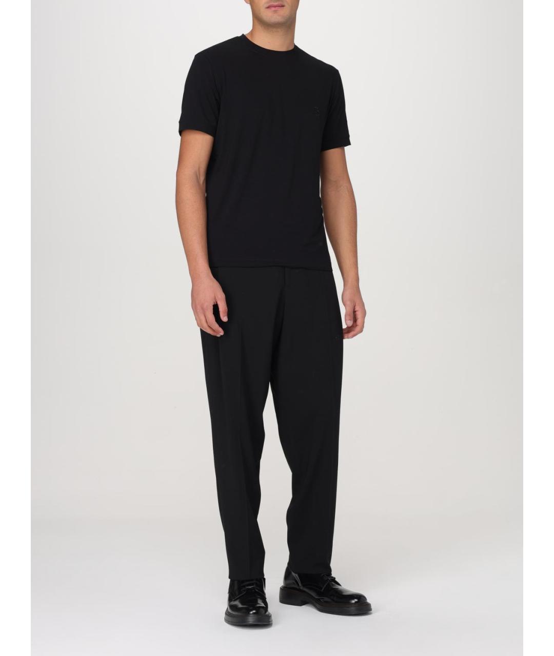 GIORGIO ARMANI Черная вискозная футболка, фото 2