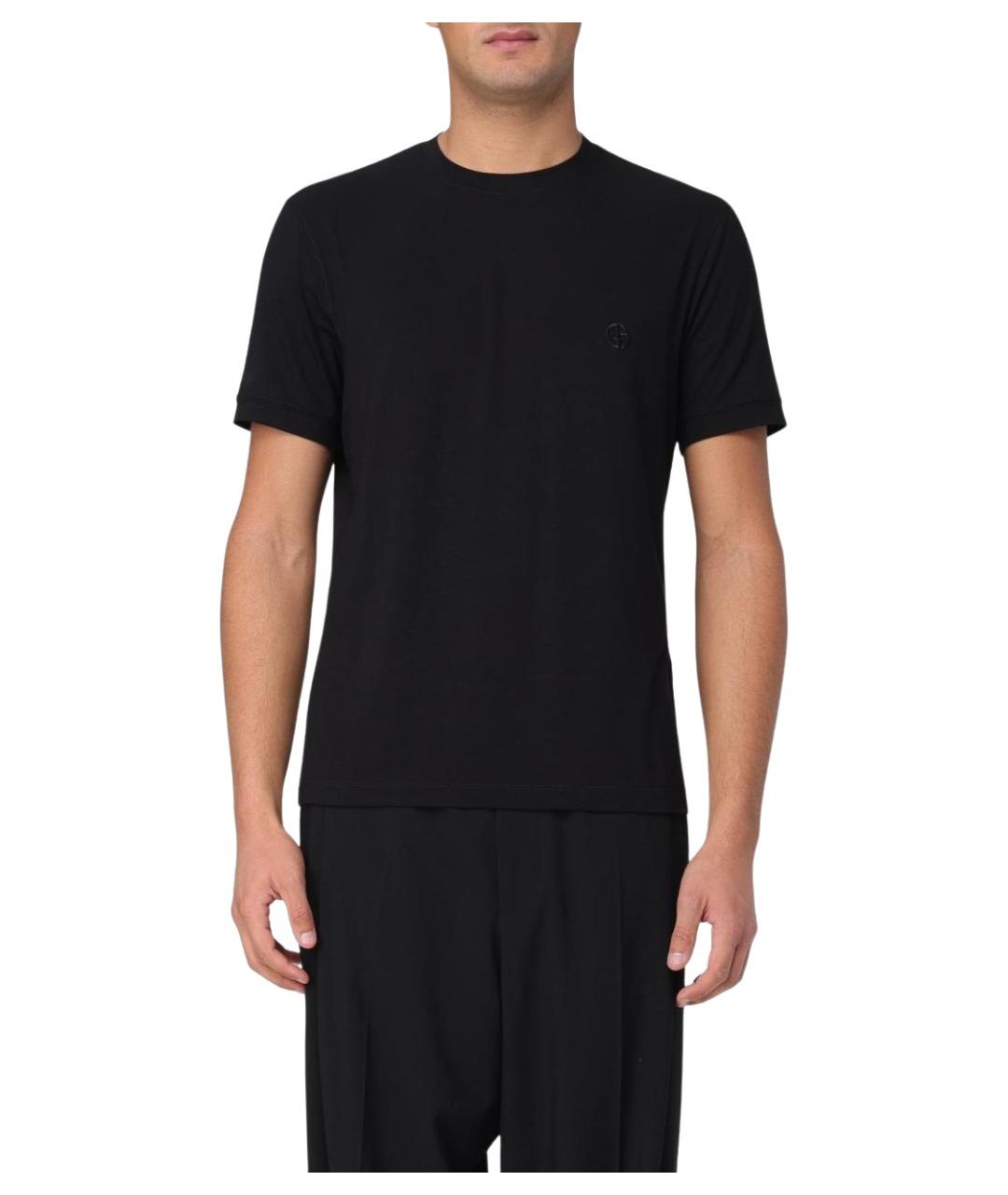 GIORGIO ARMANI Черная вискозная футболка, фото 1