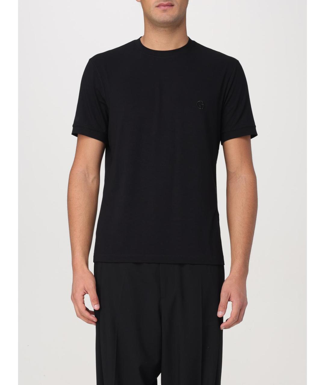 GIORGIO ARMANI Черная вискозная футболка, фото 6