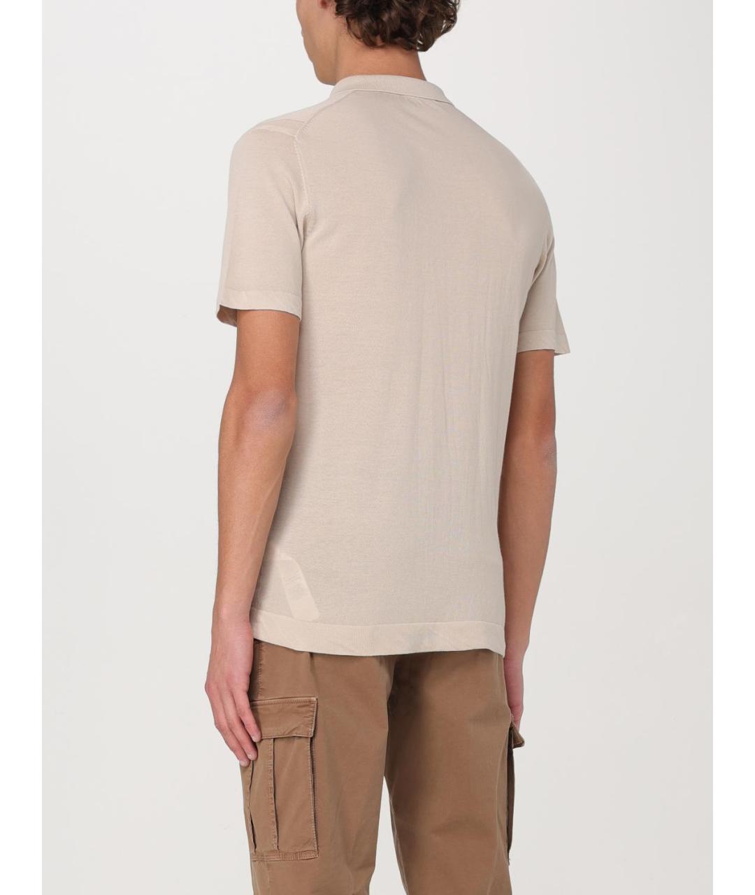 PEUTEREY Бежевое хлопковое поло с коротким рукавом, фото 2