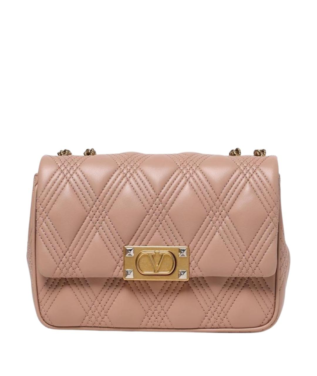 VALENTINO Бежевая кожаная сумка через плечо, фото 1