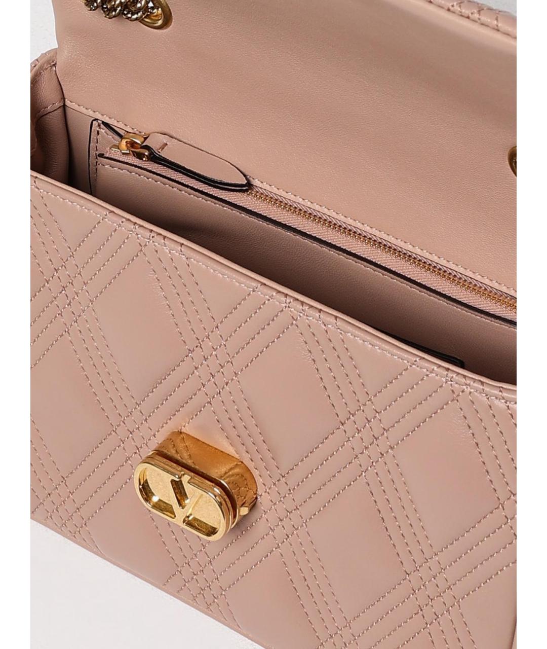 VALENTINO Бежевая кожаная сумка через плечо, фото 5