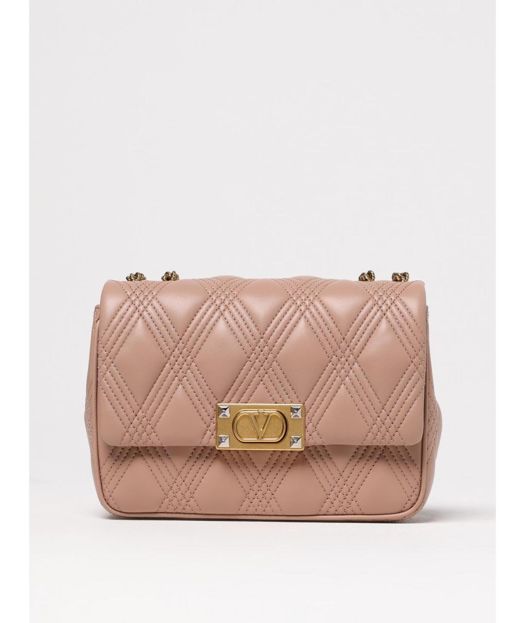 VALENTINO Бежевая кожаная сумка через плечо, фото 6