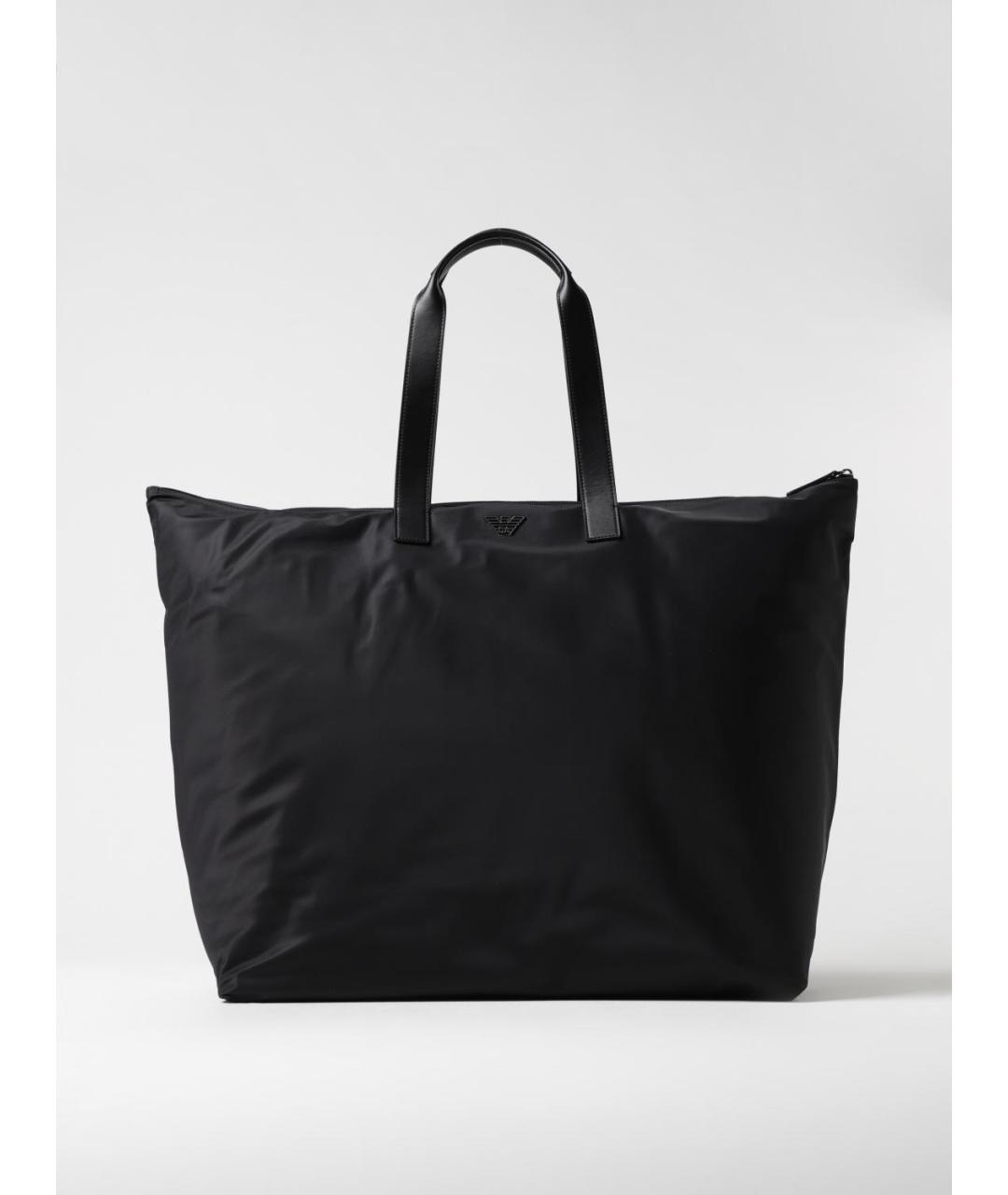 EMPORIO ARMANI Черная синтетическая сумка тоут, фото 4