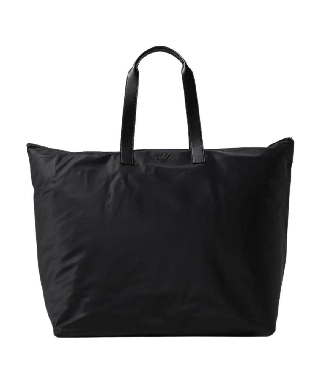 EMPORIO ARMANI Черная синтетическая сумка тоут, фото 1