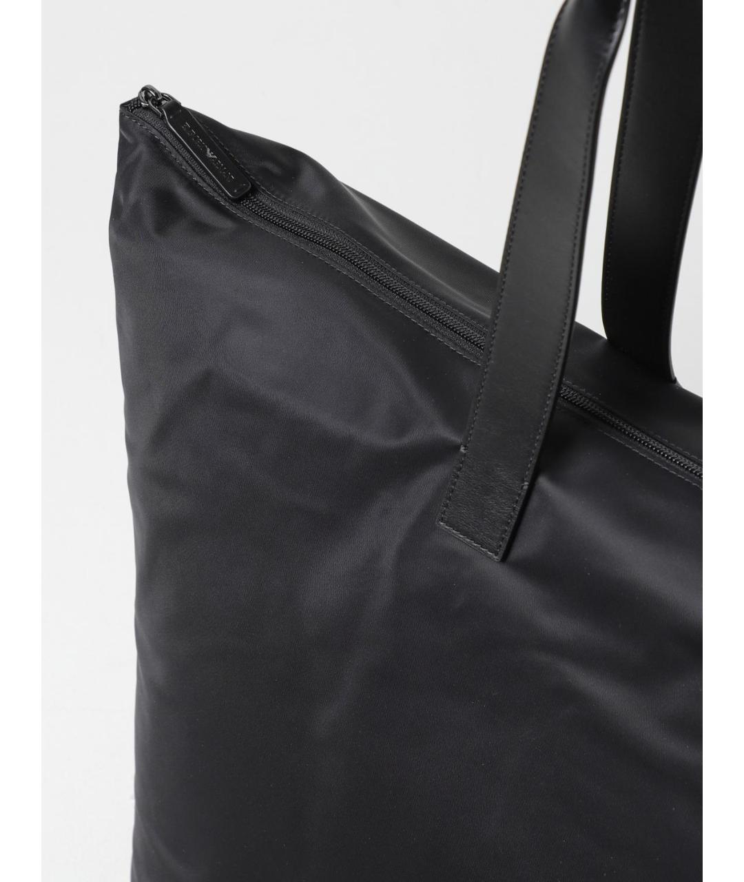 EMPORIO ARMANI Черная синтетическая сумка тоут, фото 3