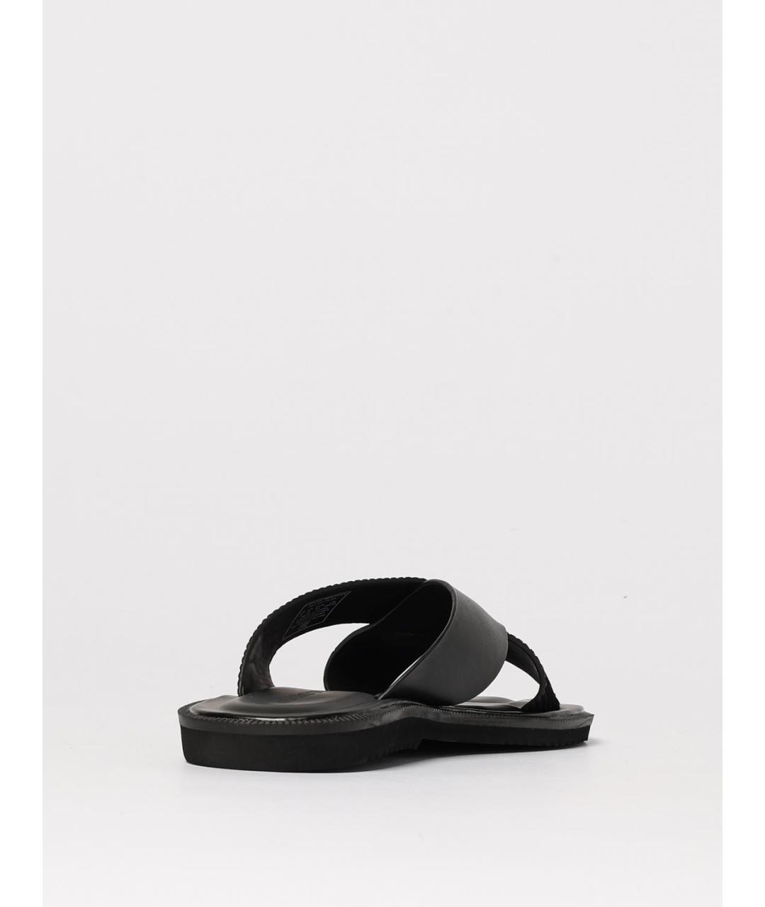 EMPORIO ARMANI Черные кожаные сандалии, фото 3