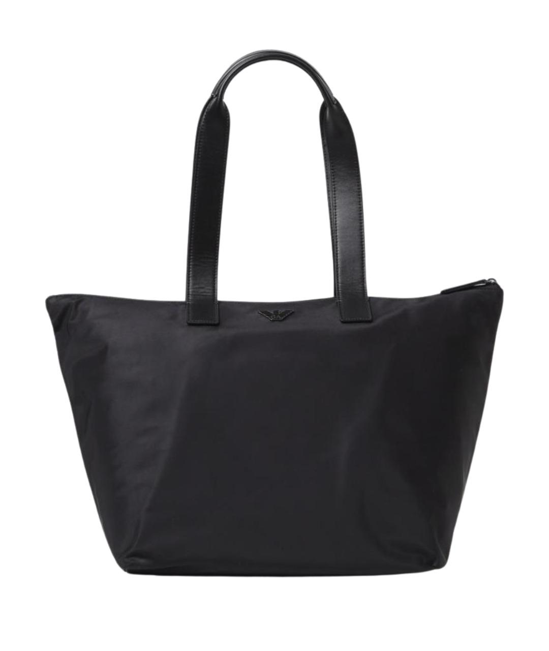 EMPORIO ARMANI Черная синтетическая сумка тоут, фото 1