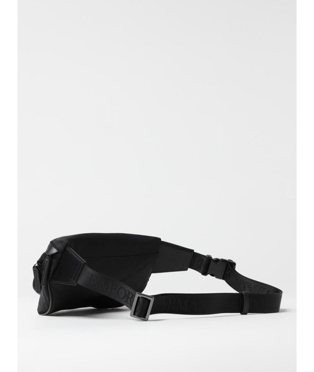 EMPORIO ARMANI Черная синтетическая поясная сумка, фото 2