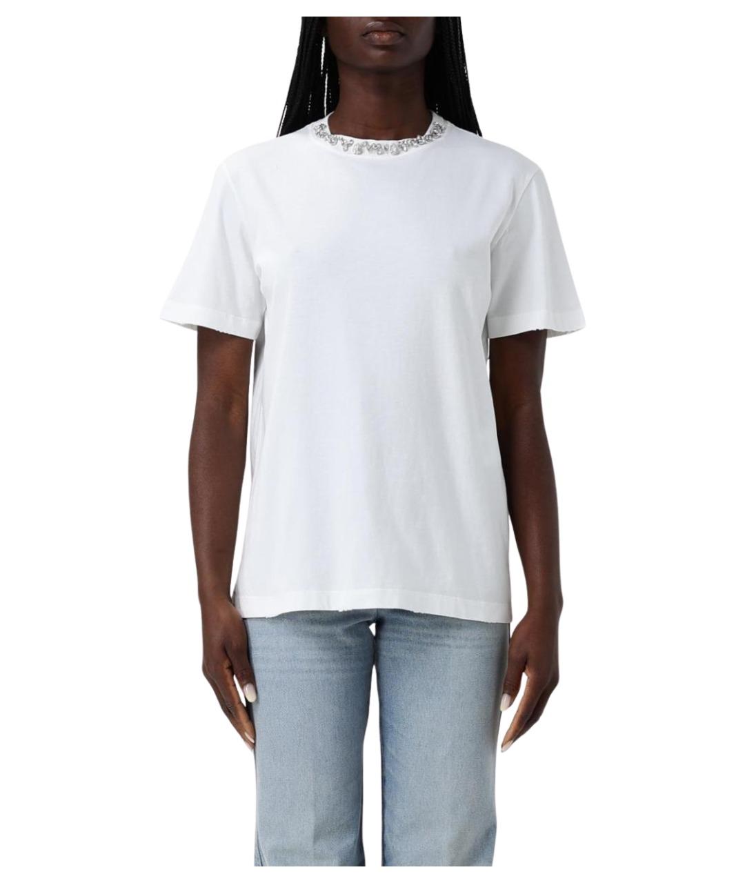 GOLDEN GOOSE DELUXE BRAND Белая хлопковая футболка, фото 1