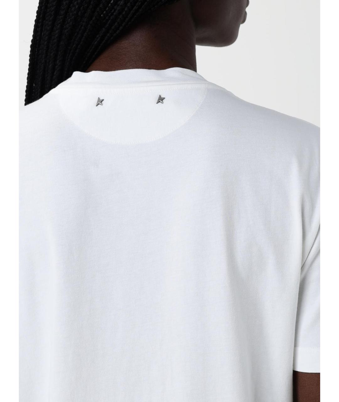 GOLDEN GOOSE DELUXE BRAND Белая хлопковая футболка, фото 4