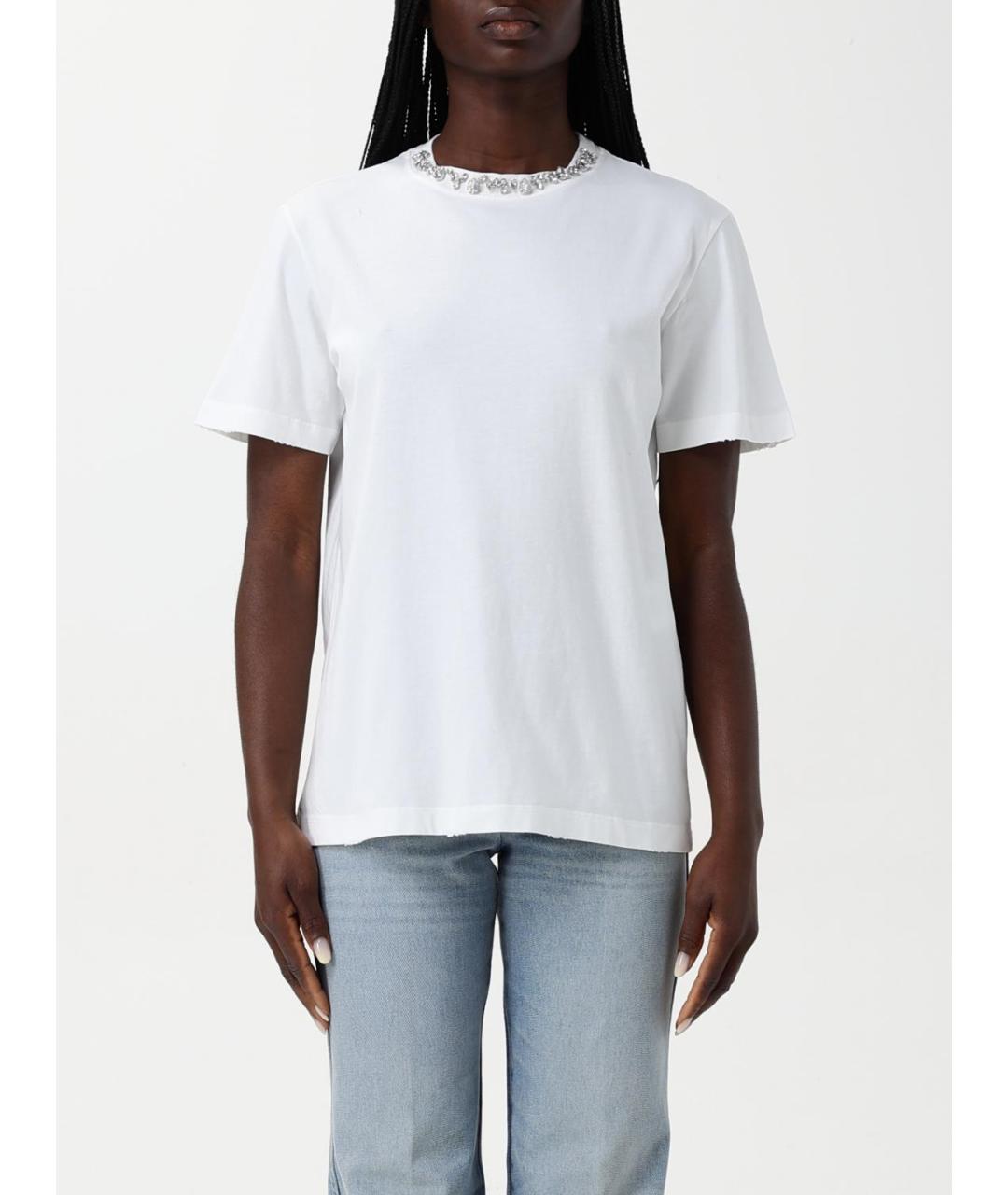 GOLDEN GOOSE DELUXE BRAND Белая хлопковая футболка, фото 5