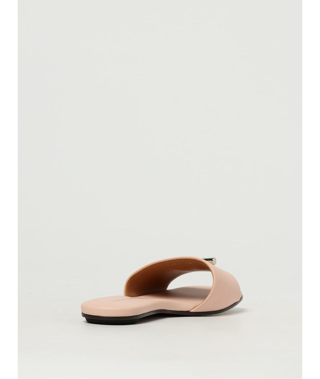 ALEXANDER MCQUEEN Бежевые кожаные шлепанцы, фото 3