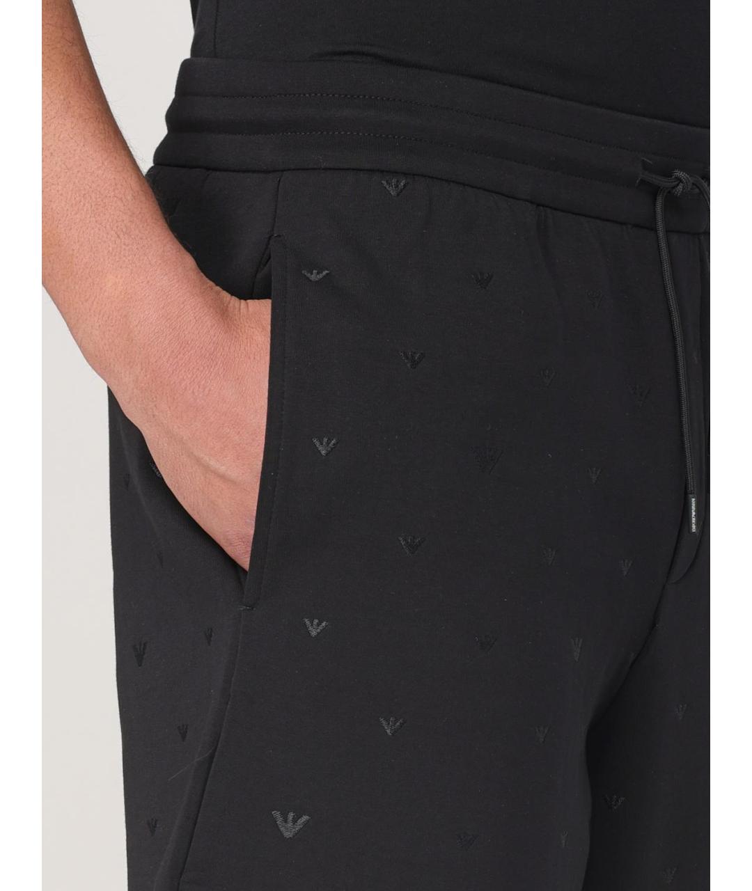 EMPORIO ARMANI Черные хлопковые шорты, фото 3