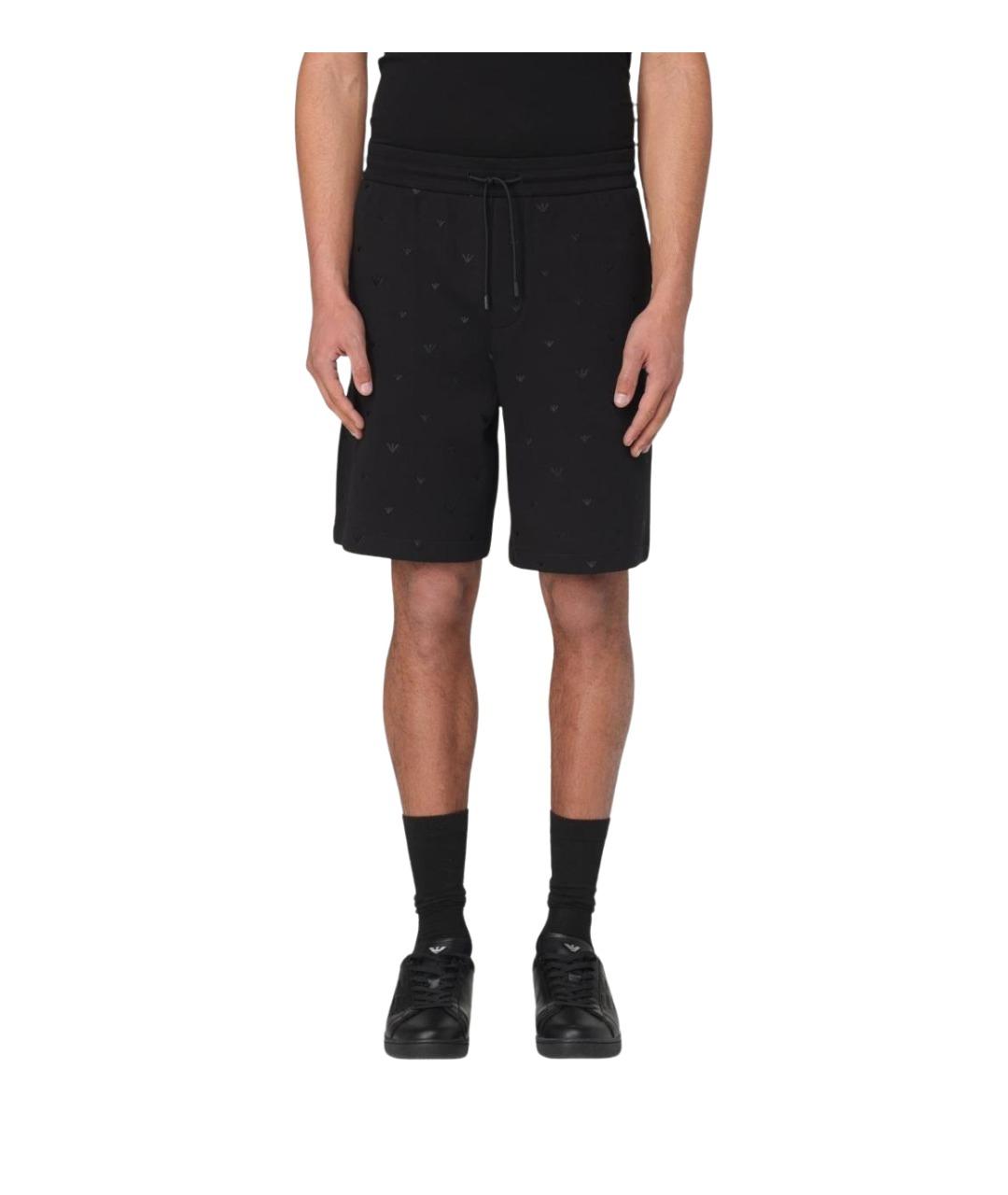 EMPORIO ARMANI Черные хлопковые шорты, фото 1