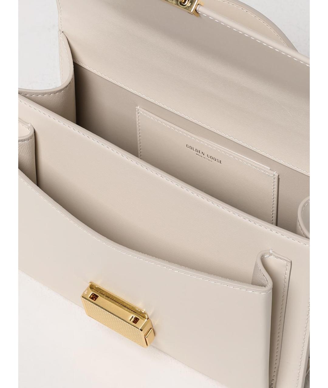 GOLDEN GOOSE DELUXE BRAND Бежевая кожаная сумка через плечо, фото 5