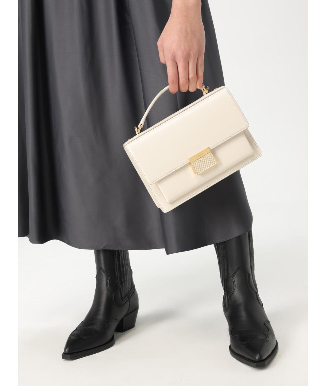 GOLDEN GOOSE DELUXE BRAND Бежевая кожаная сумка через плечо, фото 2