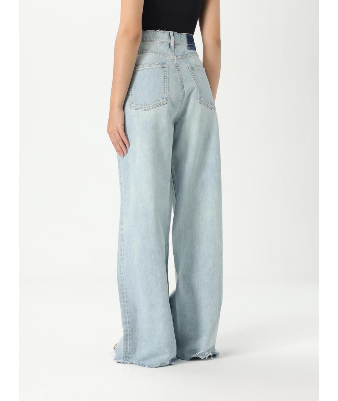 GOLDEN GOOSE DELUXE BRAND Голубые хлопковые прямые джинсы, фото 2