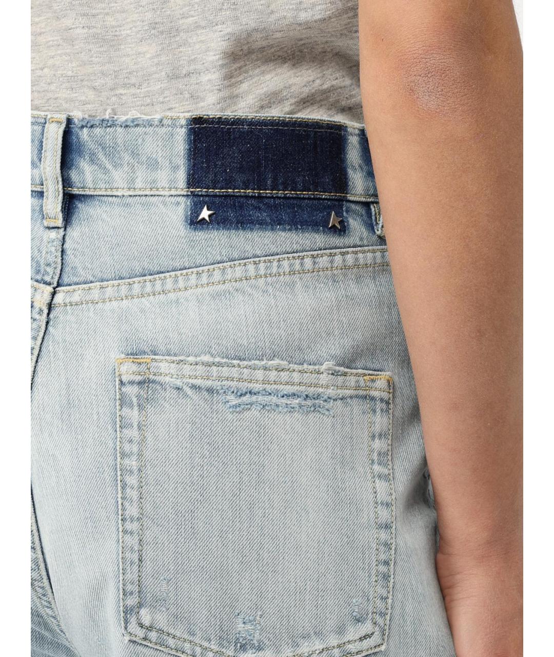 GOLDEN GOOSE DELUXE BRAND Голубые хлопковые прямые джинсы, фото 5