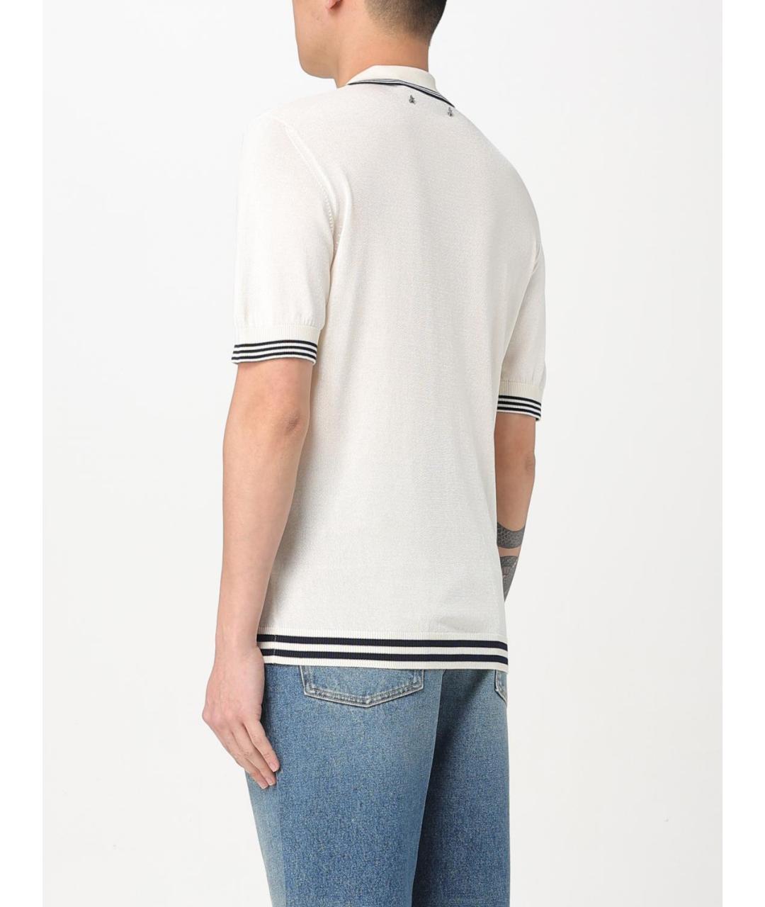 GOLDEN GOOSE DELUXE BRAND Бежевое хлопковое поло с коротким рукавом, фото 3