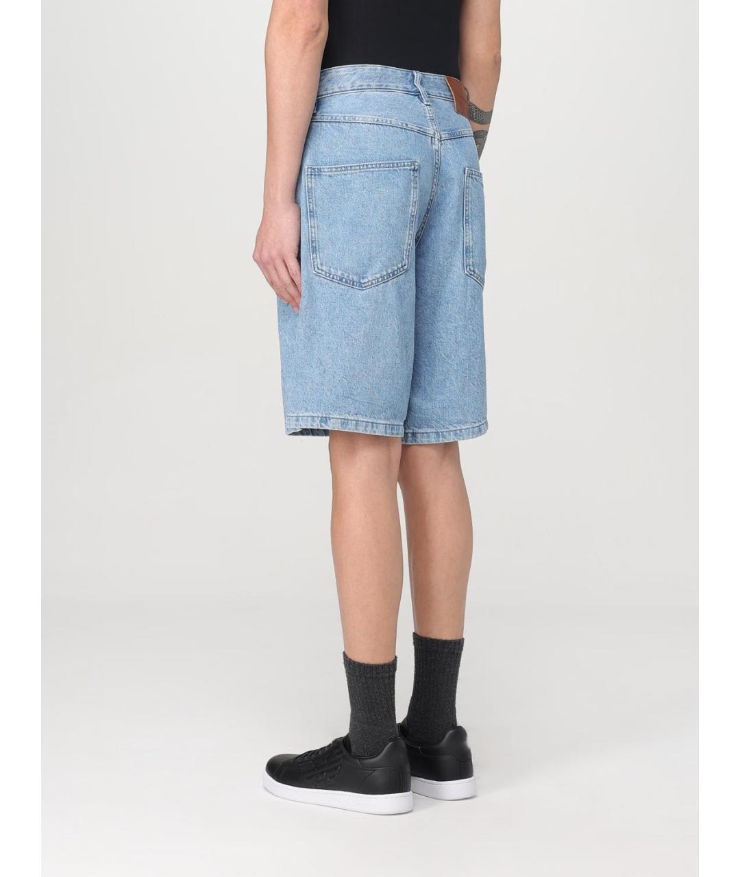 EMPORIO ARMANI Голубые хлопковые шорты, фото 2