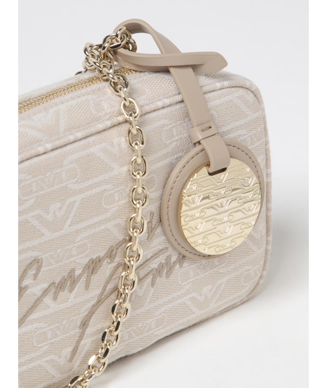 EMPORIO ARMANI Бежевая синтетическая сумка через плечо, фото 3