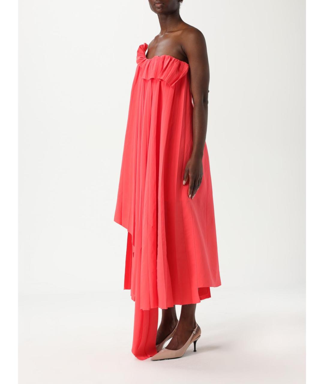 ALEXANDER MCQUEEN Коралловое вискозное коктейльное платье, фото 4