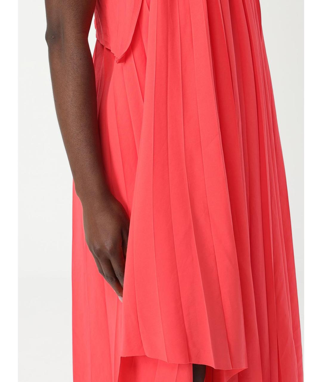 ALEXANDER MCQUEEN Коралловое вискозное коктейльное платье, фото 5