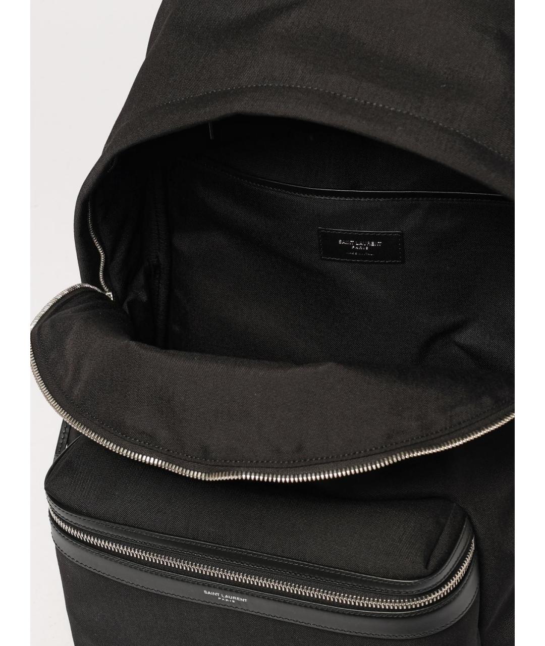 SAINT LAURENT Черный хлопковый рюкзак, фото 5