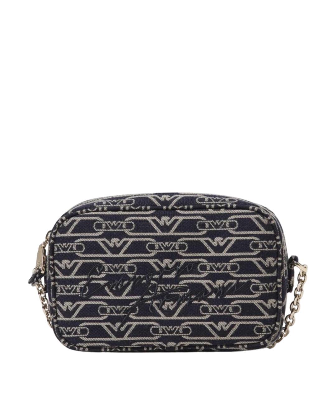 EMPORIO ARMANI Синяя тканевая сумка через плечо, фото 1