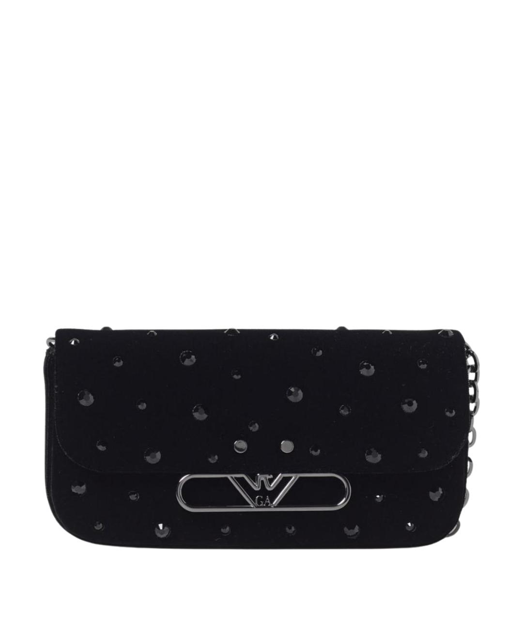 EMPORIO ARMANI Черная тканевая сумка через плечо, фото 1