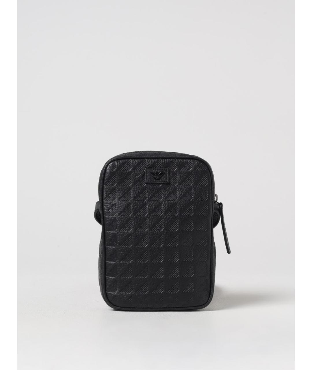 EMPORIO ARMANI Черная кожаная сумка на плечо, фото 4