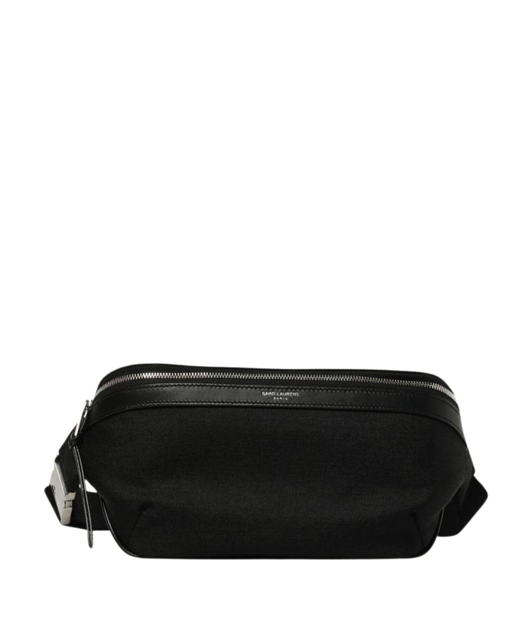 SAINT LAURENT Черная тканевая поясная сумка, фото 1